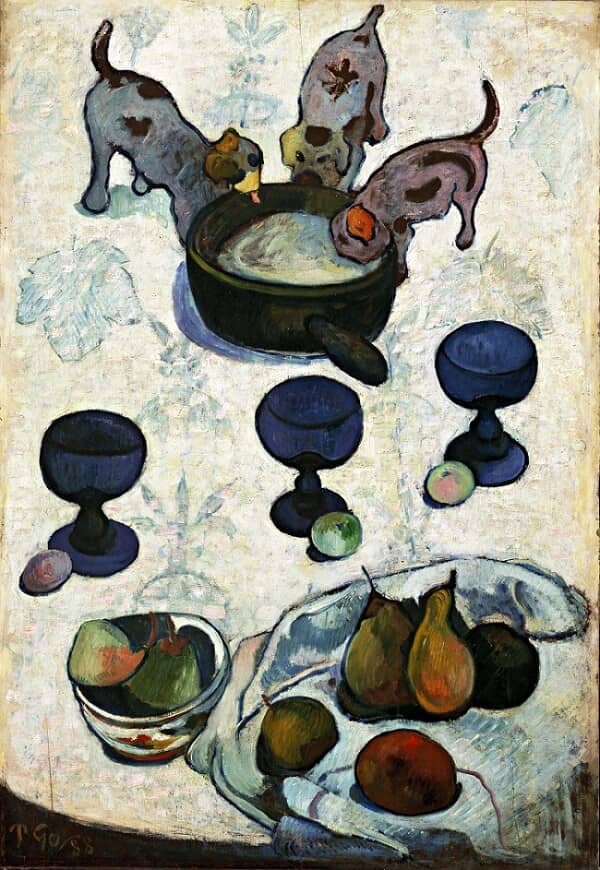 Still Life with Three Puppies, 1888 by Paul Gauguin