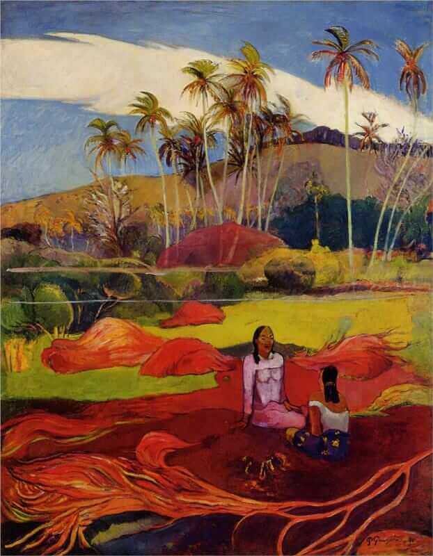 Tahitian women under the palms, 1892 by Paul Gauguin