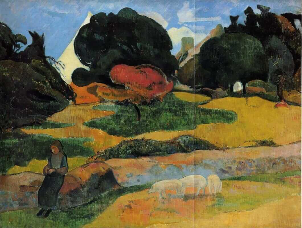 The swineherd, 1889 by Paul Gauguin