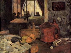 Still Life of Onions and Pigeons and Room Interior in Copenhagen by Paul Gauguin