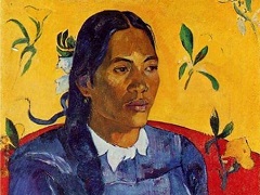 Woman with a Flower by Paul Gauguin